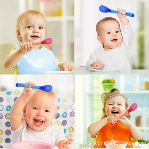 Silicone Baby Portable Silicone Baby Feeding Spoon